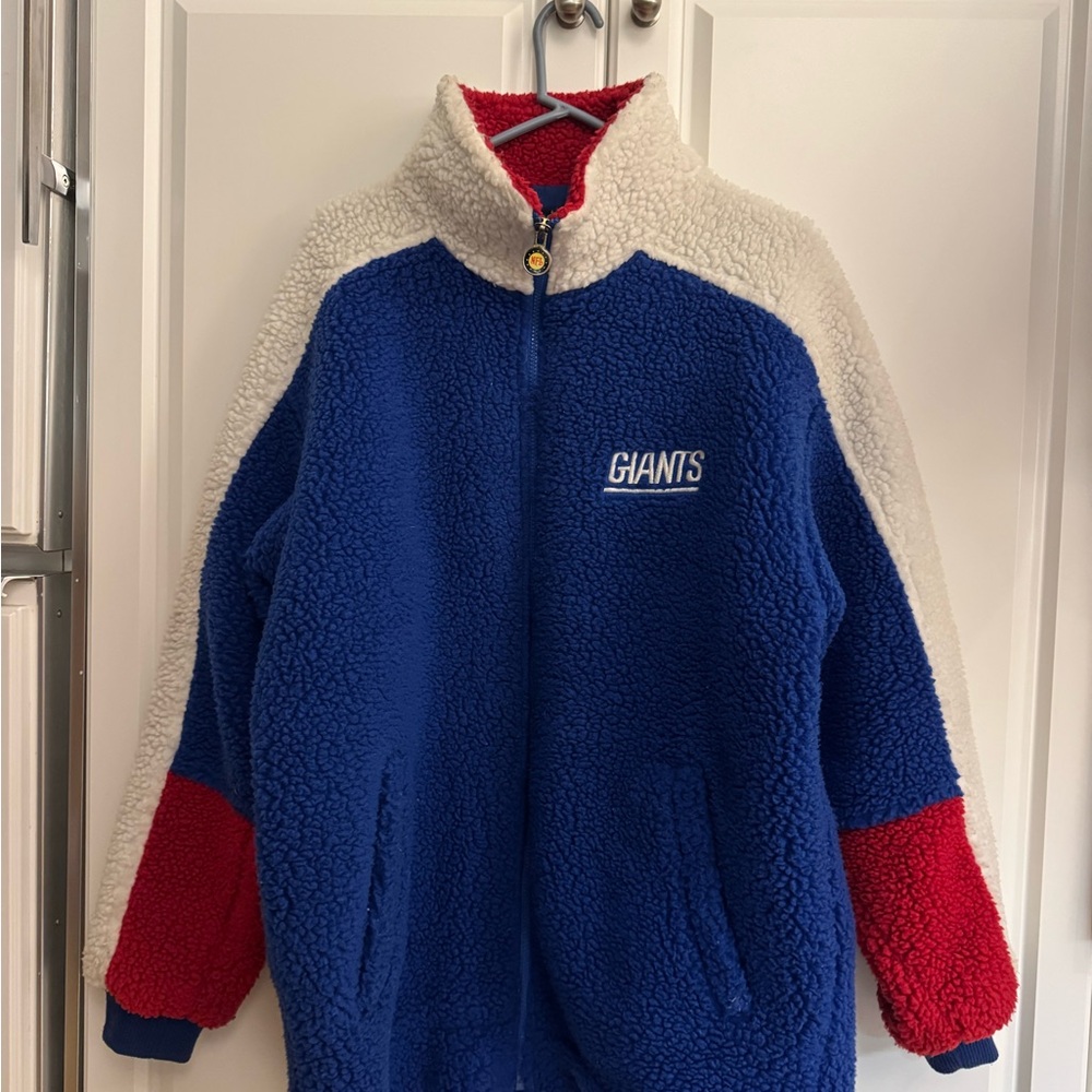 Giants Blue and Red Teddy Jacket VINTAGE